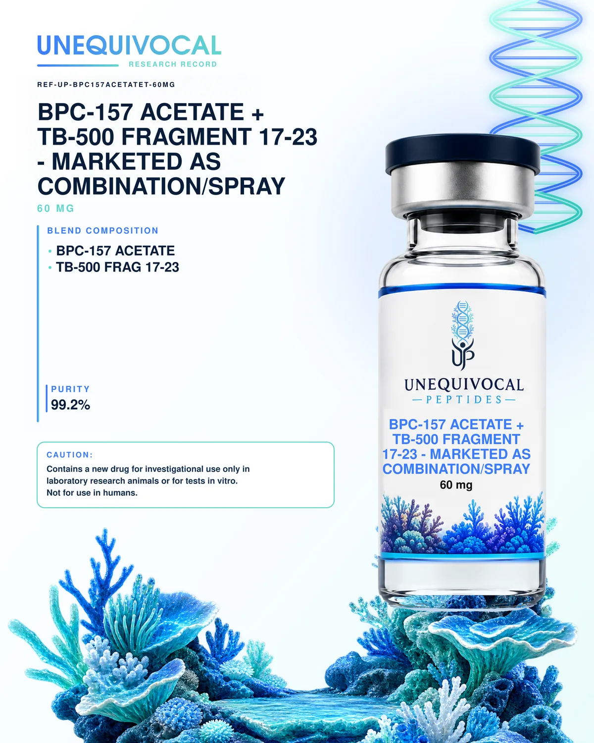 BPC-157 Acetate + TB-500 Fragment 17-23, 60 mg
