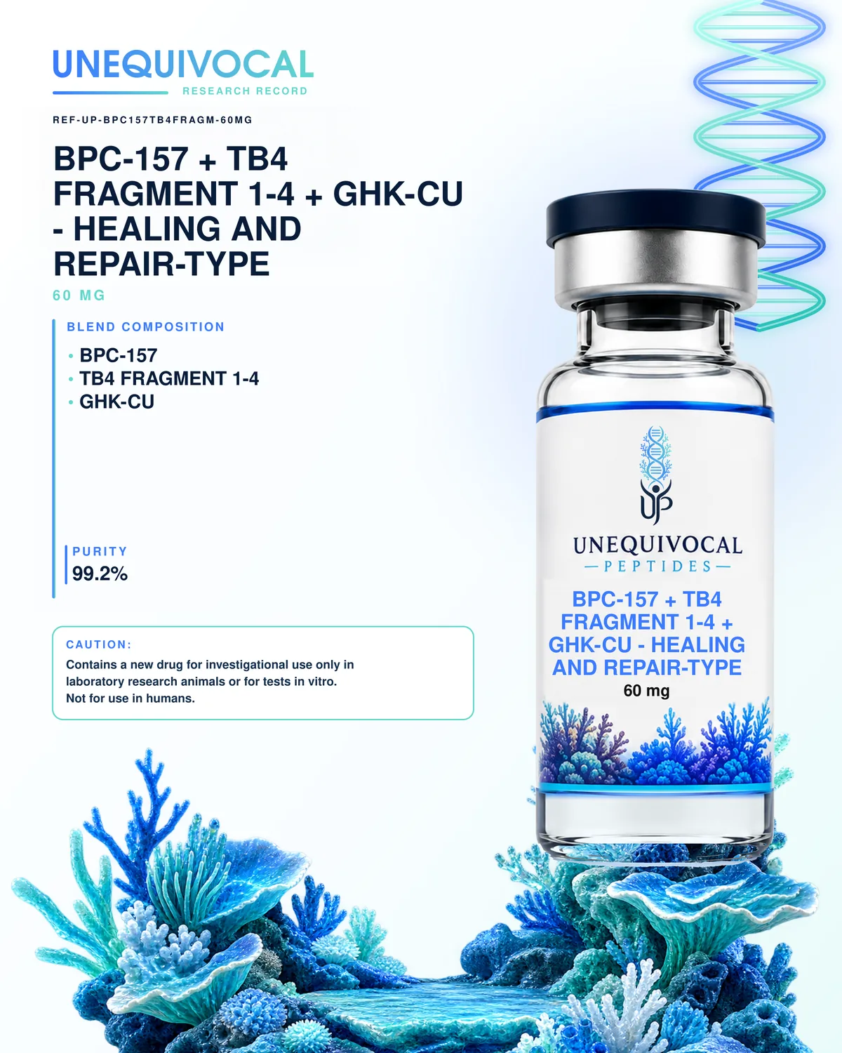 BPC-157 + TB4 Fragment 1-4 + GHK-Cu, 5 mg