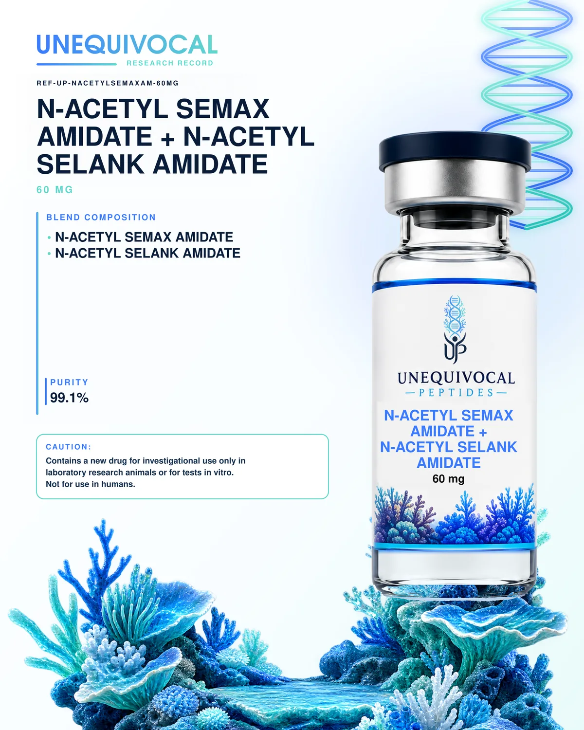 N-Acetyl Semax Amidate + N-Acetyl Selank Amidate, 60 mg