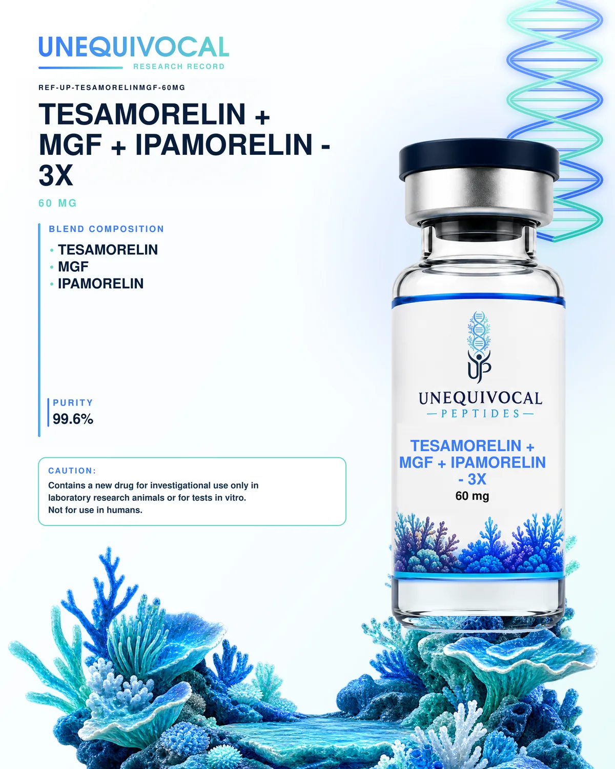 Tesamorelin + MGF + Ipamorelin - 3X, 12 mg